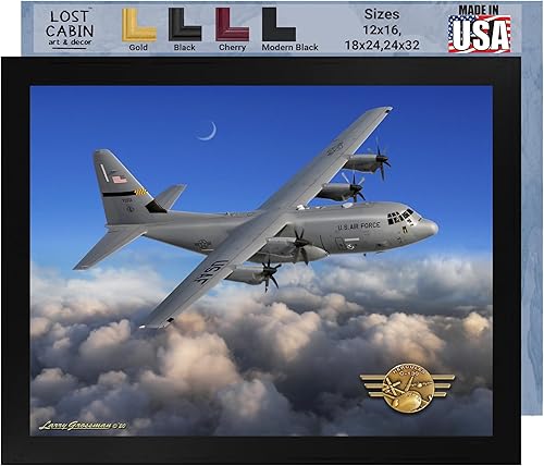 Miniatura 1 de C130 - Póster de avión de Hércules para decoración de pared, impresión enmarcada  Pósteres icónicos y clásicos de aviones para el hogar y la