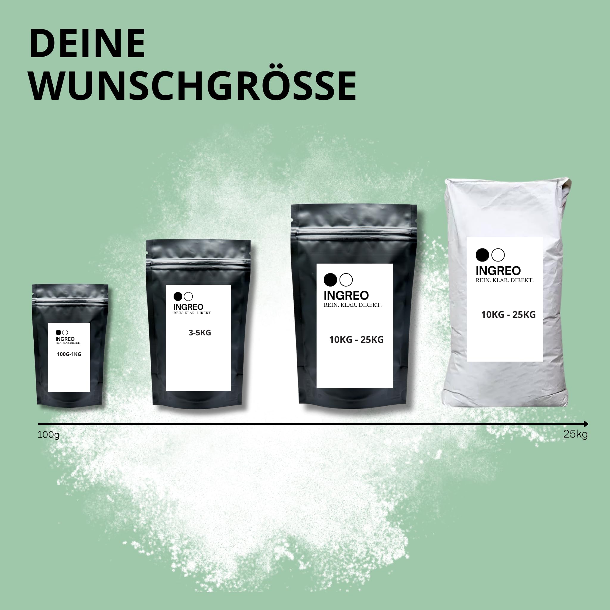1 kg | Glucosamin HCl Pulver | Glucosaminhydrochlorid | fermentativ hergestellt | vegan | Rohstoff für Nahrungsergänzung | ohne Zusätze | INGREO