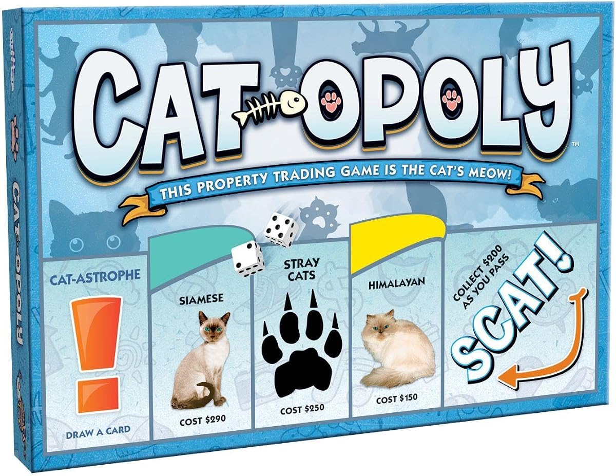 Cat-Opoly Board Game – The Property Trading Family Game with a Cat’s Meow! – for 2 to 6 Players Ages 8 and up