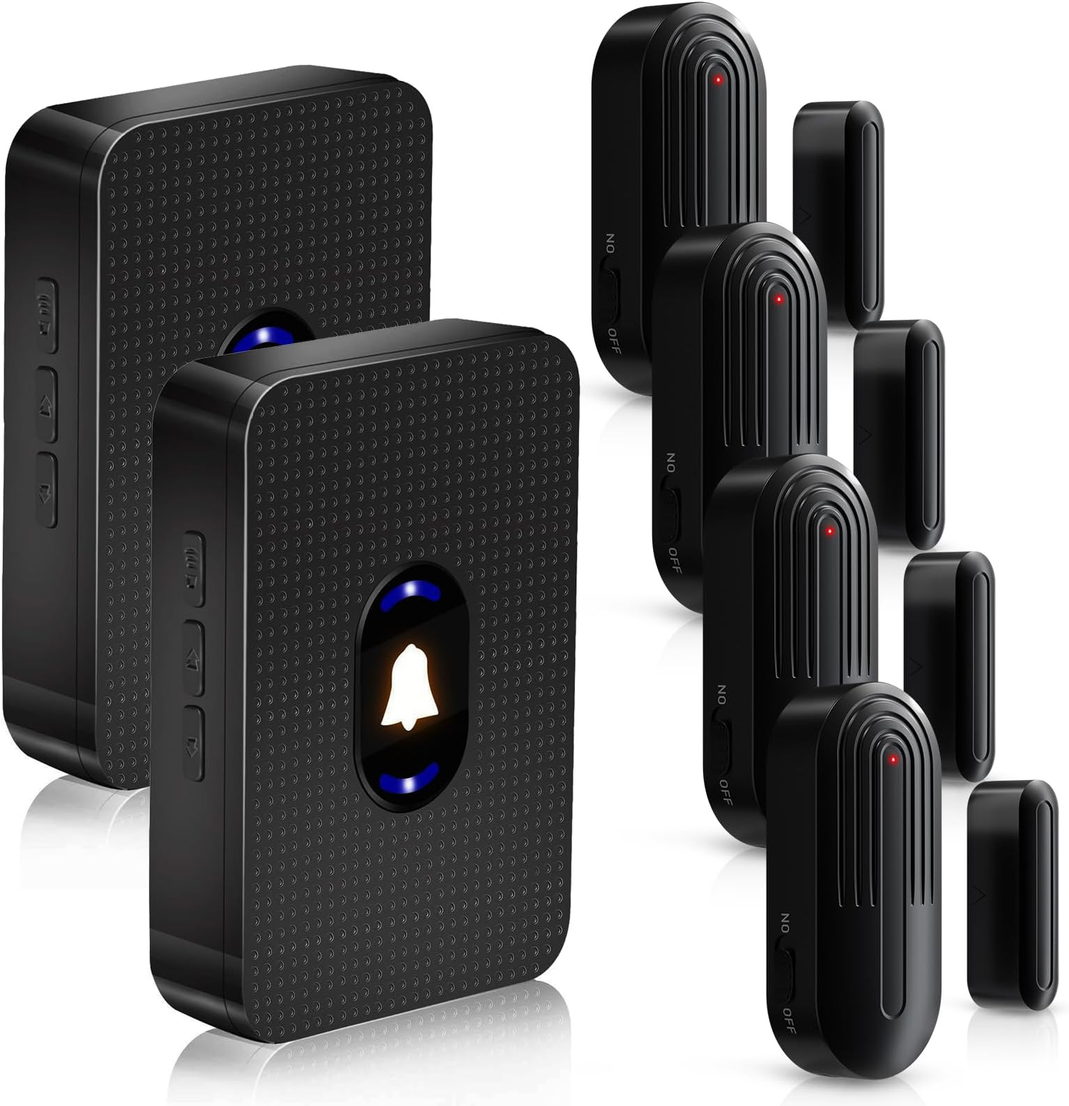 DAYTECH Wireless Door Alarm Sensor, Door Open Alarm Chime, Entry Alert For Home Store Office Security, 300ft/100m Operating Range, 55 Ringtones 5 Volume, 2 Receivers & 4 Sensors