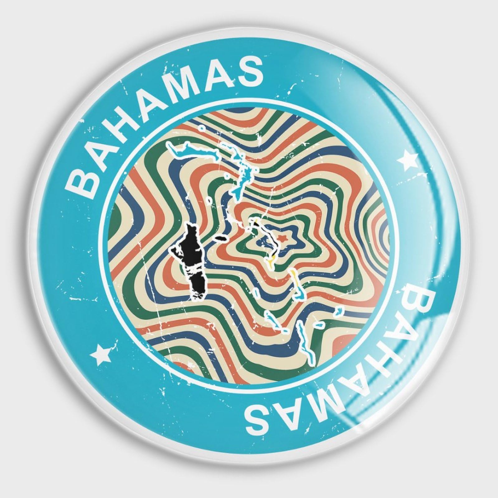 Aimants décoratifs Bahamas en verre pour égayer votre frigo familial