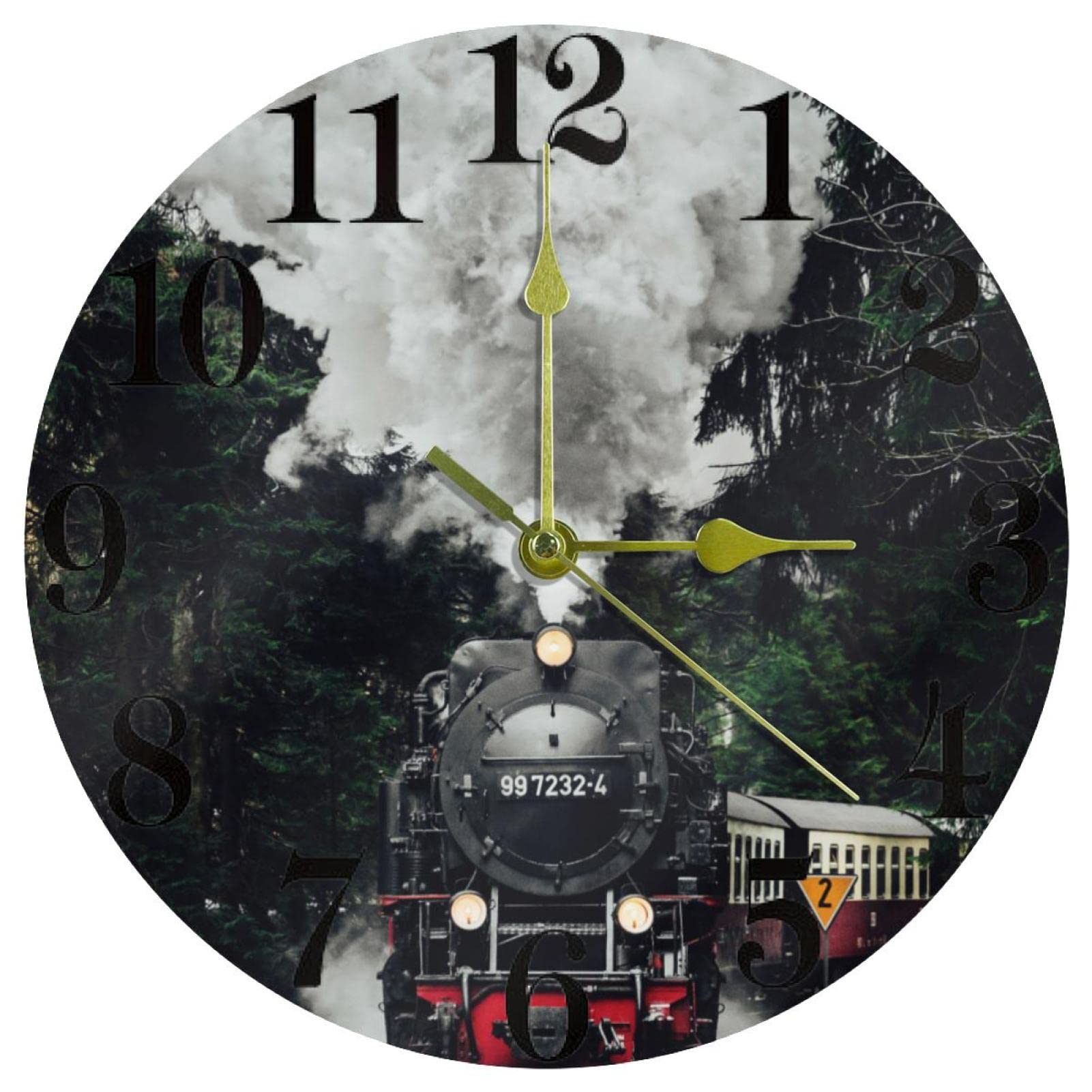 Horloge murale vintage ronde pour cuisine et bureau, grand cadran rétro à pile de 25 cm