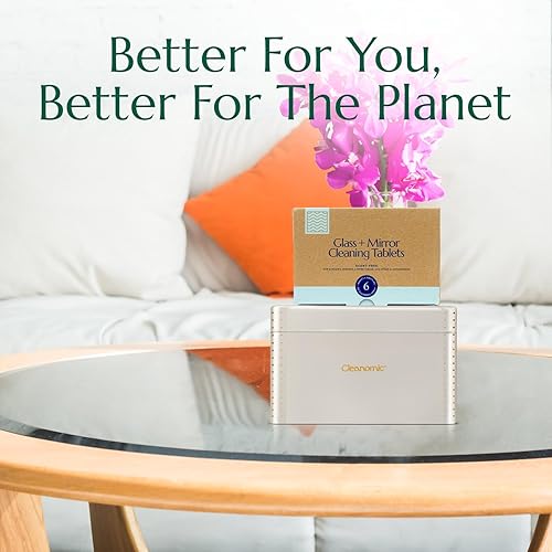 Vista 12 de CLEANOMIC Tabletas de limpieza de vidrio y espejo (paquete de 6) - Tabletas limpiadoras multiusos multisuperficie para el hogar (sin aroma)