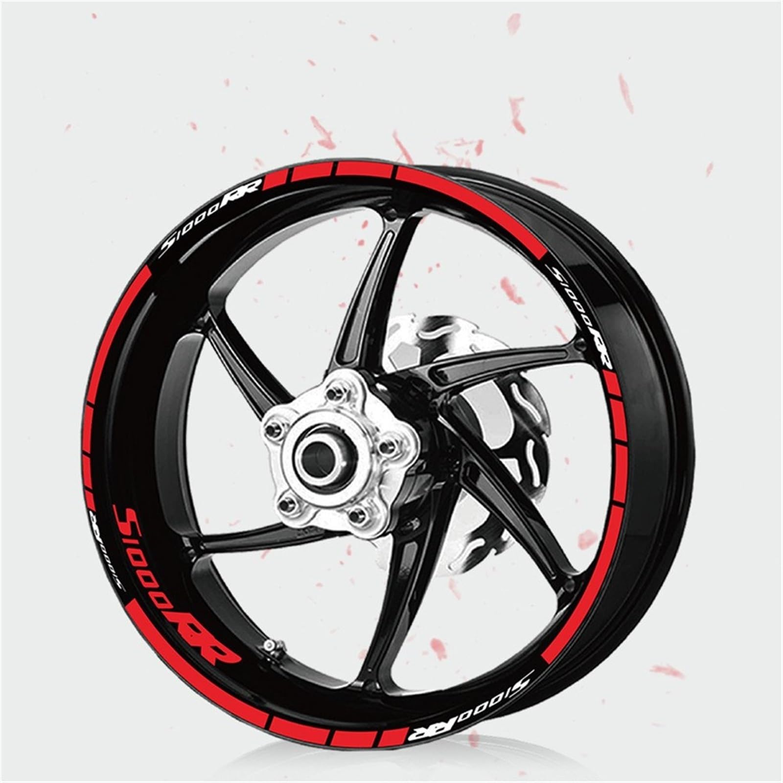 Motorcycle Sticker Wheel Reflective Stripe Decal Racing Film for BMW S1000RR S 1000RR S1000 RR Decorative(Rosso)