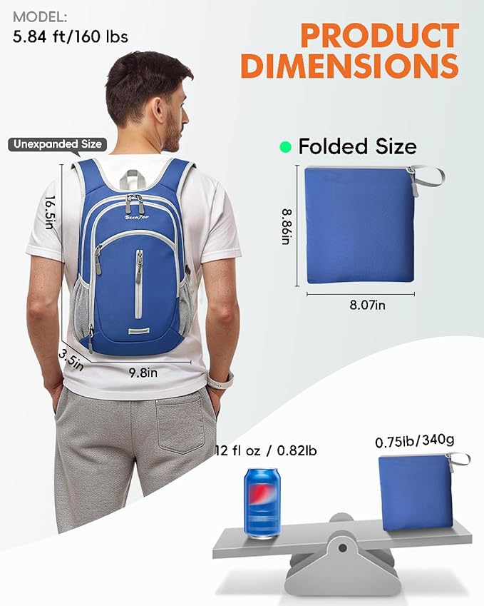 Mochila de Senderismo Seektop 12L-15L Expandable Impermeable miniatura 5