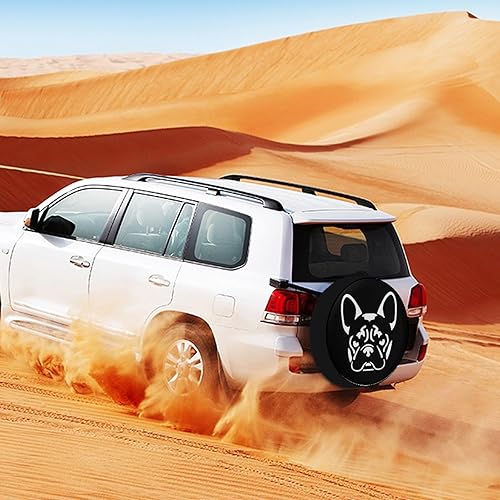 Miniatura 3 de Funda universal para neumáticos de bulldog francés, impermeable, protector de rueda para cámper, remolque, caravana, SUV, 12 pulgadas