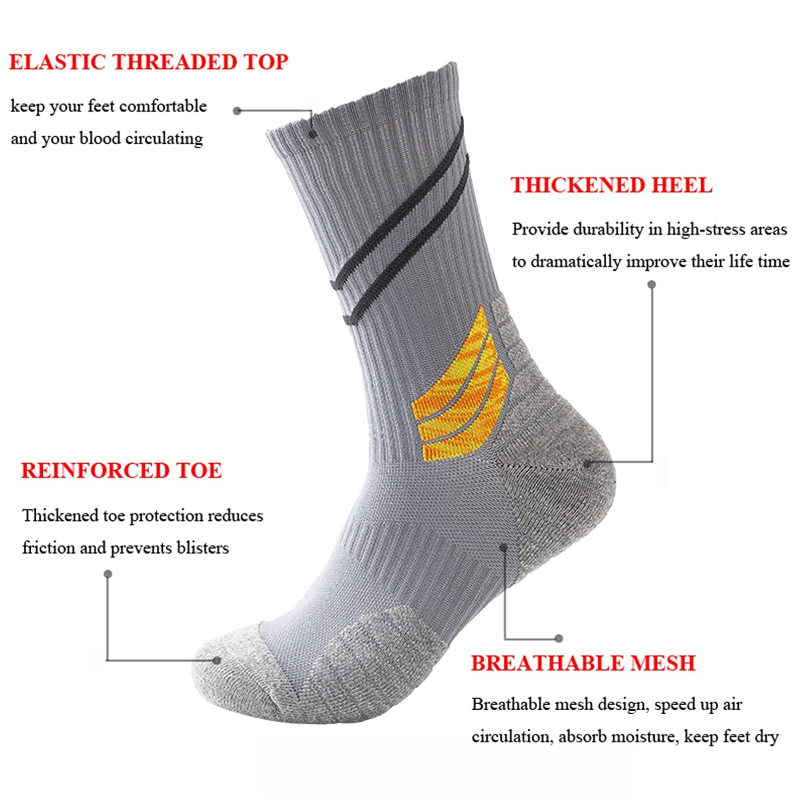 Uomini Sport da Esterno Elite Calzini da Basket Fitness Running Cycling Compression Cotone Asciugamani in Cotone Bottom Socks Termici Calzini da Basket