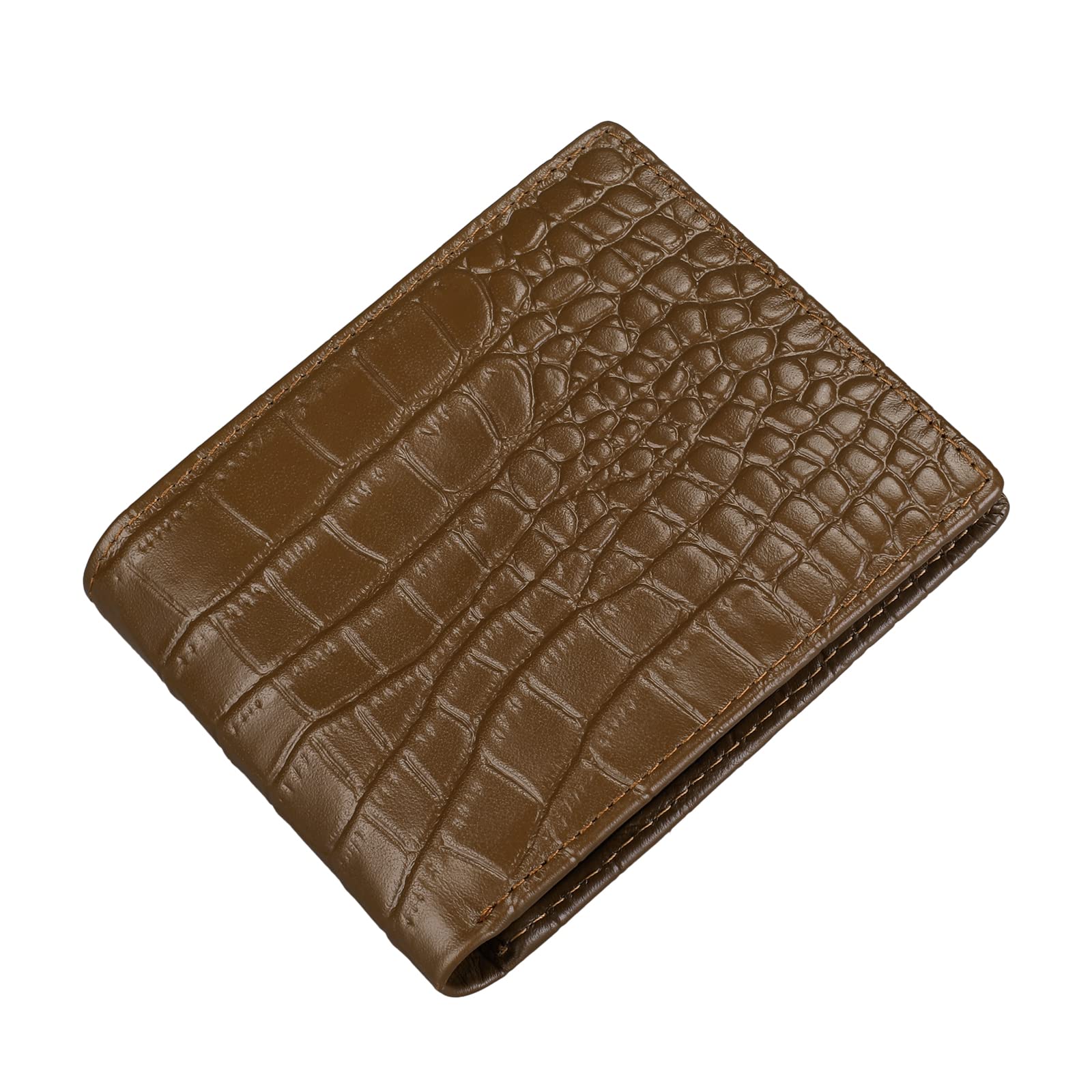 ItslifeMens Bifold Wallet with 3D Dragon Pattern,Leather Wallets for Men RFID Blocking,Gift Wallet for Men, Brown1, Classic