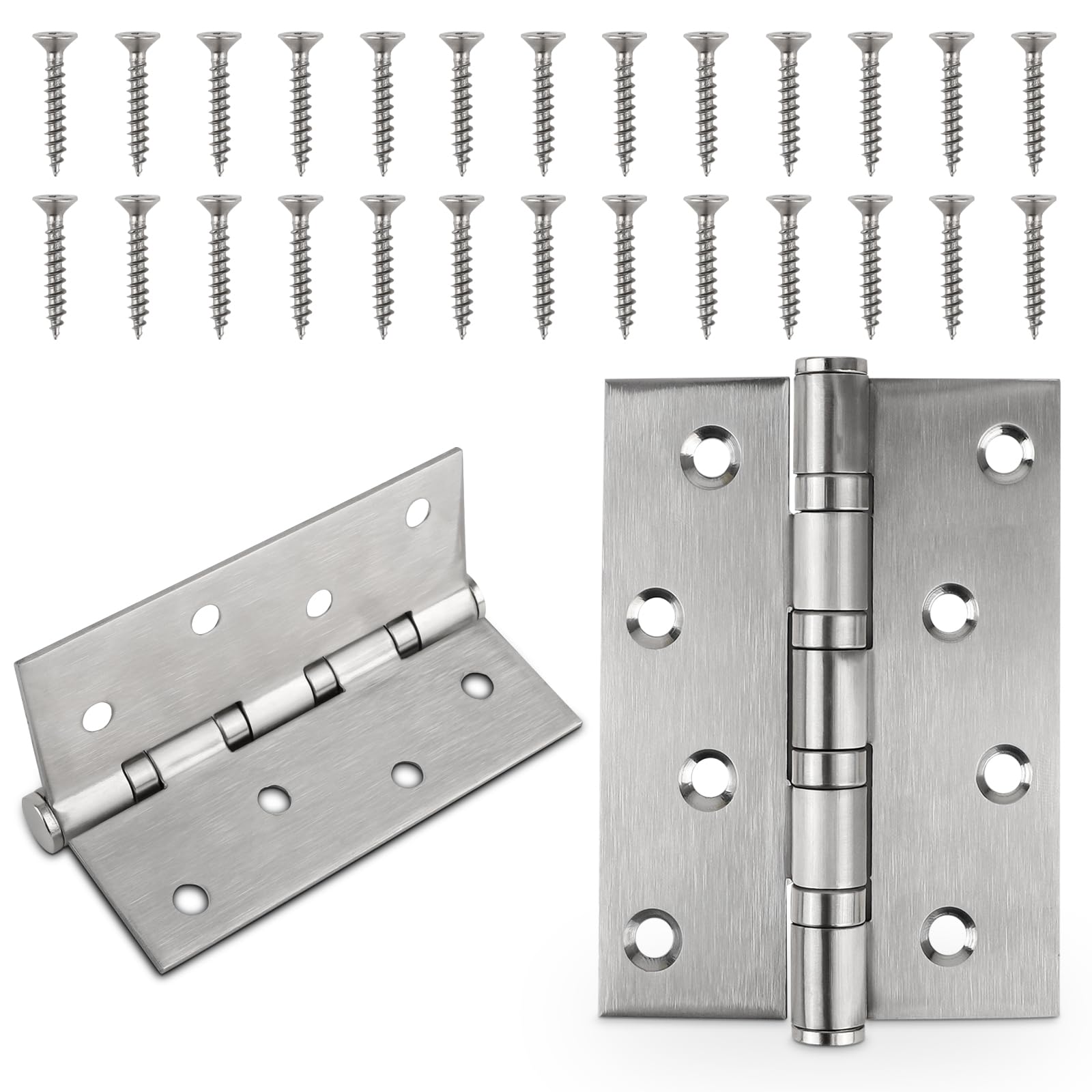 2 Stk Scharniere Edelstahl Türscharnier Außen Schwerlast Scharnier mit Kugellager 100*76*13mm Massiven Scharniere mit Schrauben Tür Schaniere Aussen Edelstahlscharnier für Tür,Fenster,Schrank,TierHaus