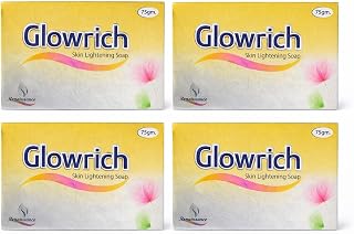 Glowrich Skin Lightening Soap | Gentle Cleansing Soap for Daily Use | Refreshing & Nourishing Formula | 75gm- (Pack of 4) Price In India