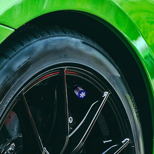 Vista 12 de Cubierta de tapón de válvula para neumático Paquete de 5 tapas de aire de metal, forro de plástico, resiste la corrosión, contra fugas, de rock and