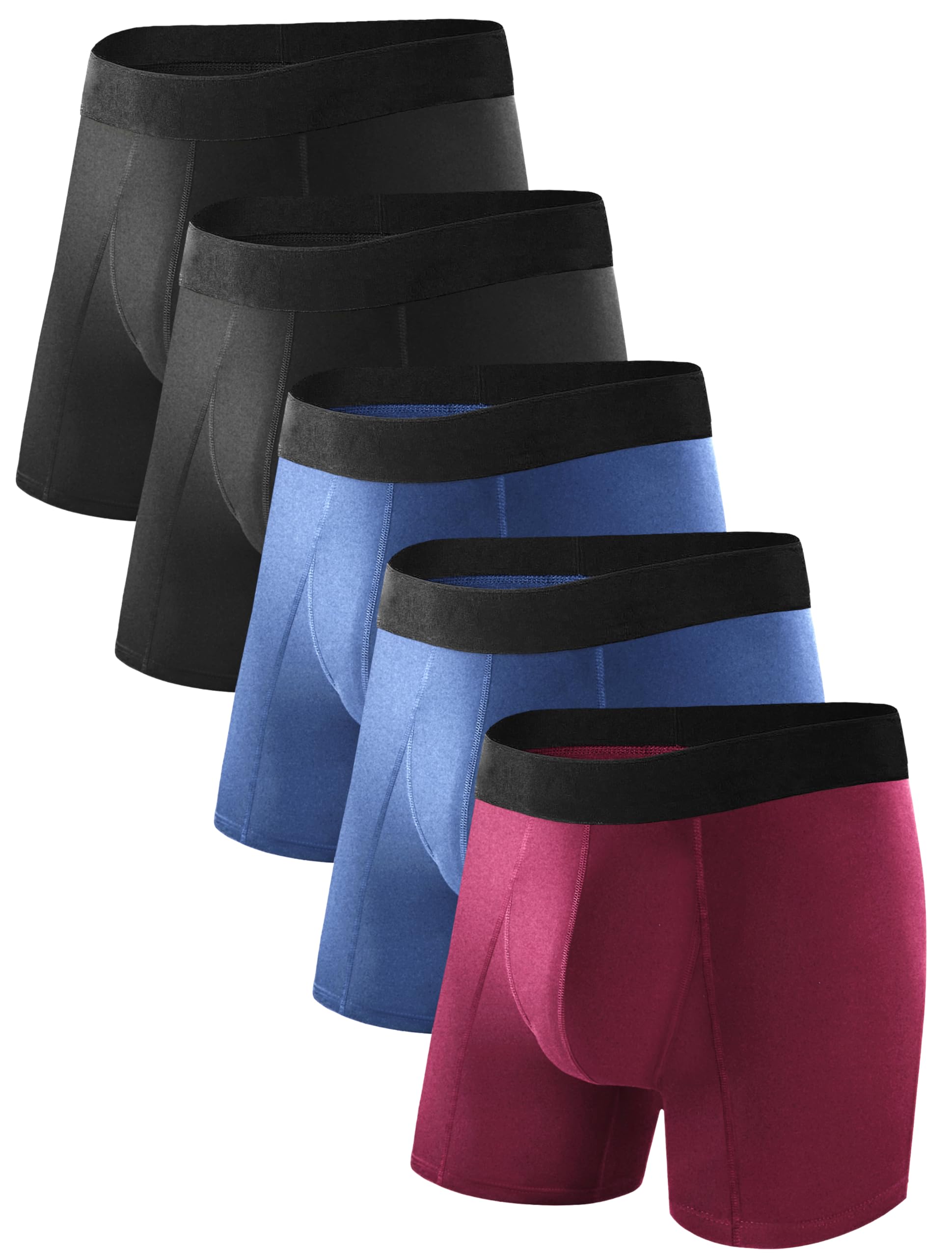 TIICHOO Washable Incontinence Underwear for Men Cotton Regular Absorbency Urinary Leakproof Underwear Boxer Briefs 5 Pack