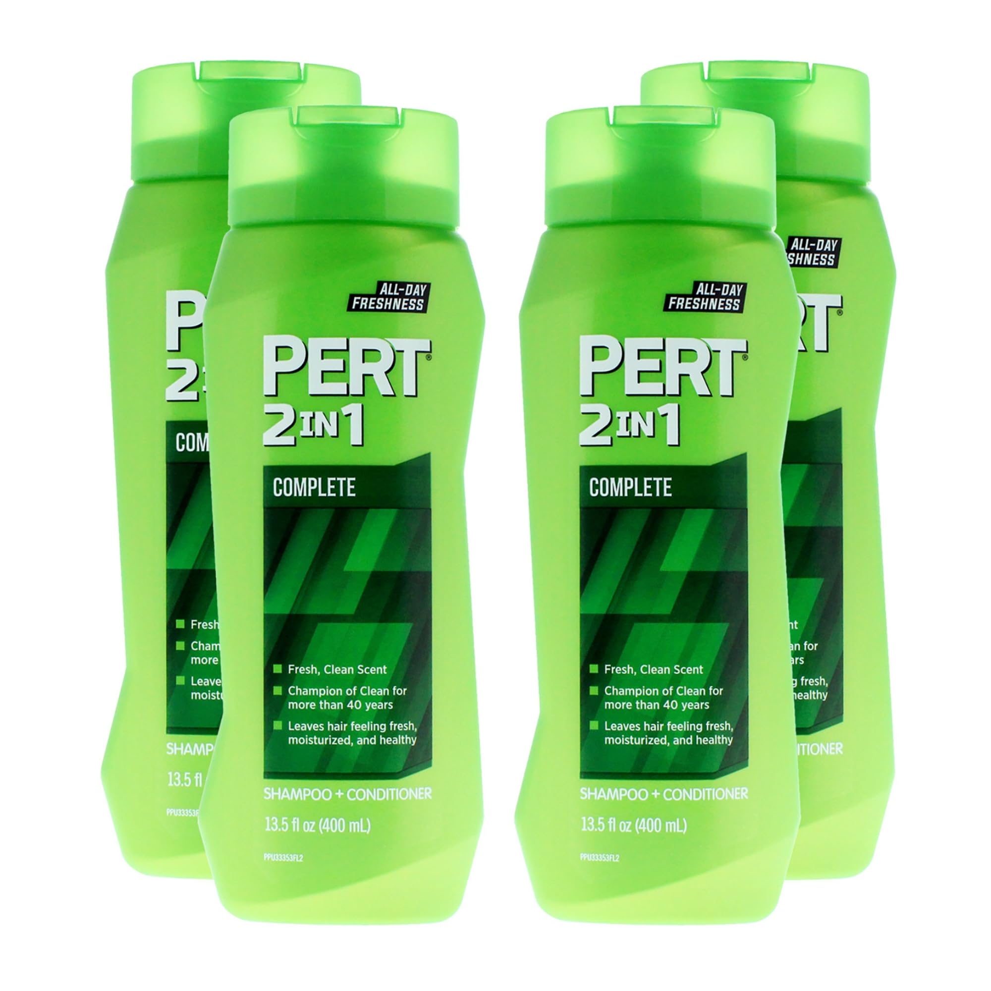 PERT 2 in 1 Complete Clean Shampoo and Conditioner - Mens Shampoo for Daily Use - Hair Conditioner for Men - Removes Dirt, Oil, and Build Up - 4 pc