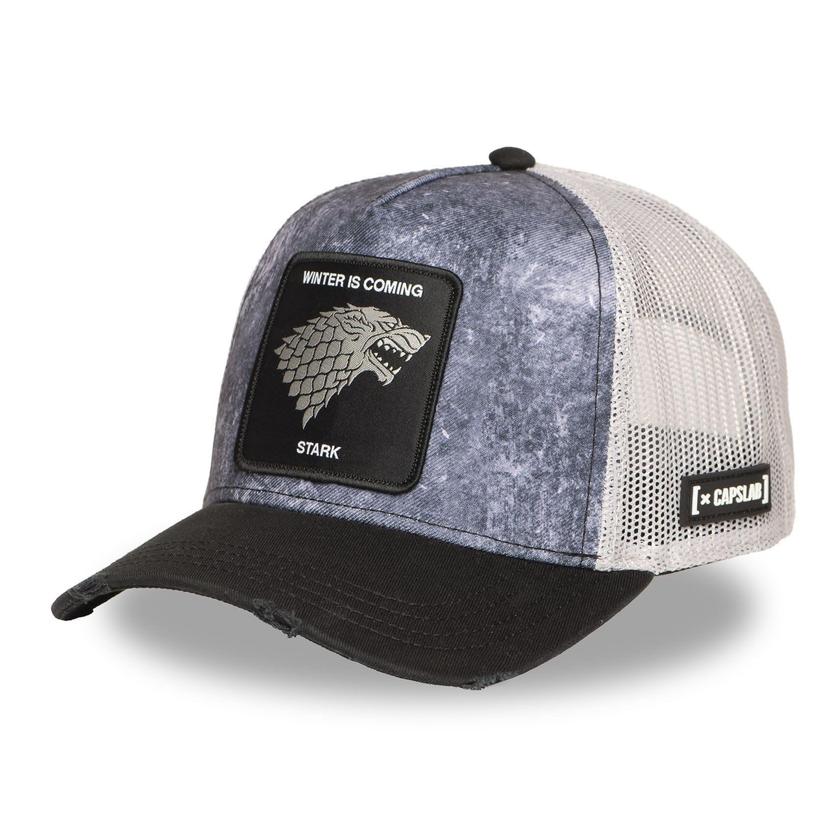Capslab Winter is Coming Stark Game of Thrones Grey Black Adjustable Trucker Cap