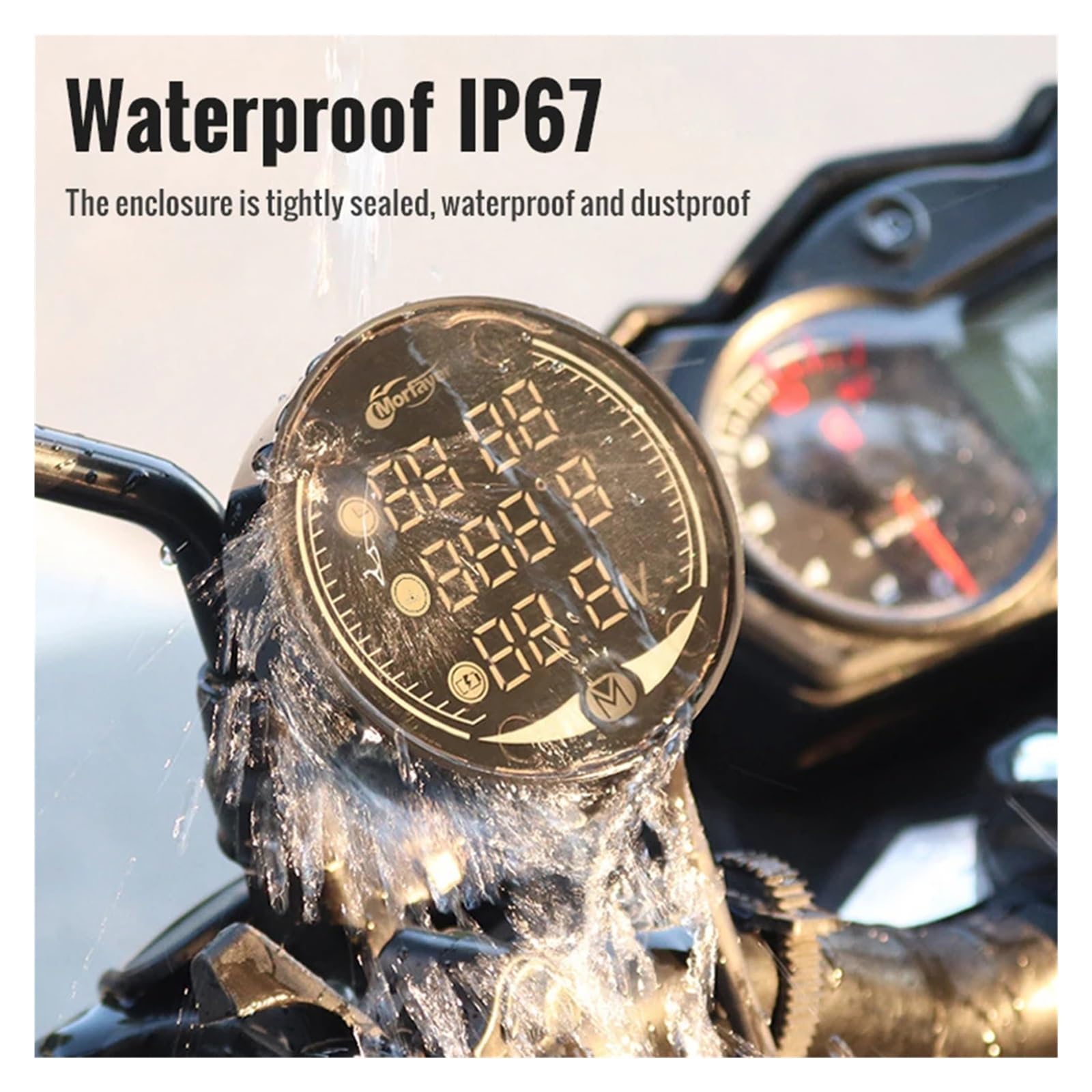 Orologio Termometro Voltmetro Universale Per Moto Con Display A LED, Misuratore Della Temperatura Dell'acqua DC 9-24V, Accessori Per Moto Indicatore