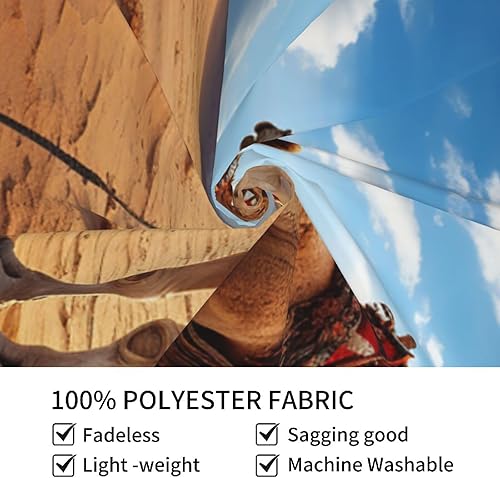 Miniatura 6 de DJUETRUI Camel Blue SkyTapestry Art Wall Hanging Aesthetic Tapestries Backdrop Banner Home Decoration For Bedroom Living Room Dorm 90" x 60"