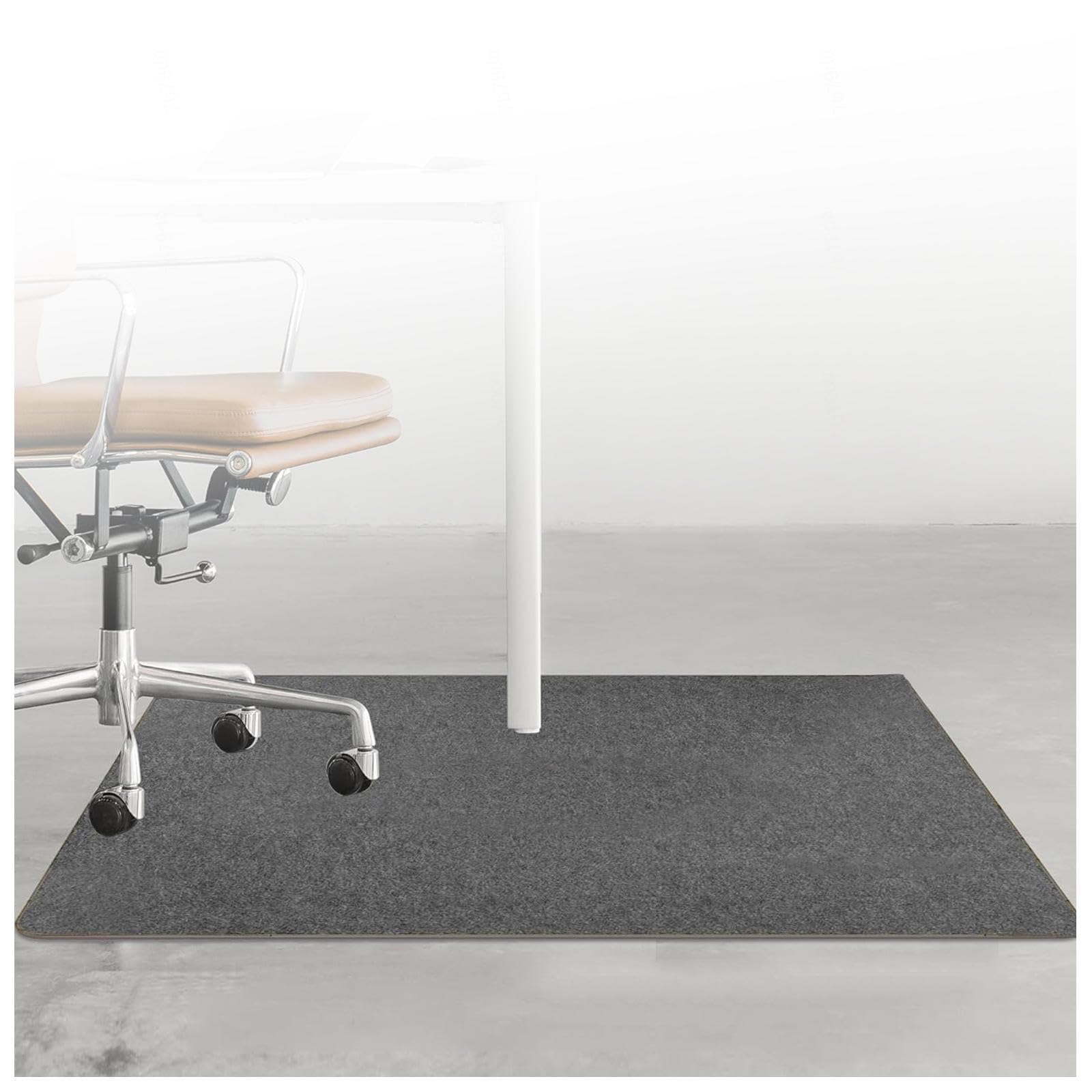 Tapis Bureau Sol Revêtement antidérapant,Matériau Résistant, Tapis Protège Parquet Tapis Chaise Gaming Plusieurs Tailles au Choix,Gray-90×120cm