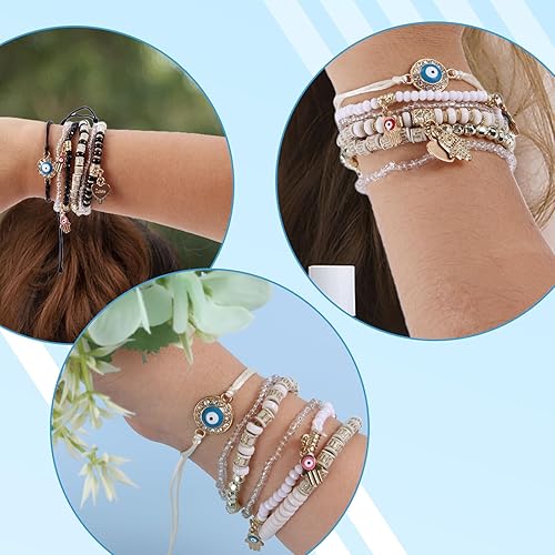 Miniatura 2 de 12Pcs Women's Bracelets Preppy Bracelet Protection Bracelet Friendship Bracelet Devil Eye Beaded Fashion Bracelet Bohemian Multilayer Rice Bead