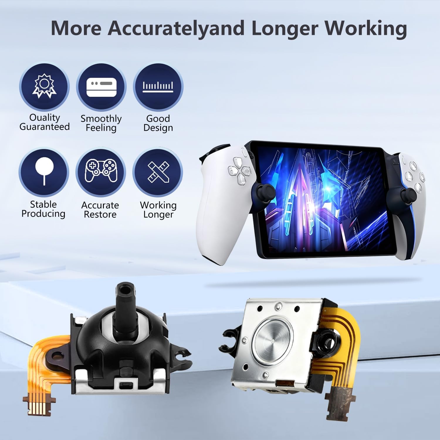 2-Pack Joystick Replacement Kit for PlayStation Portal PS Portal Console/PS5 VR2, Upgrade Anti-Drift Analog Thumbstick,Analog Thumb Stick Repair Joystick Repair Tool kit for PS Portal Console