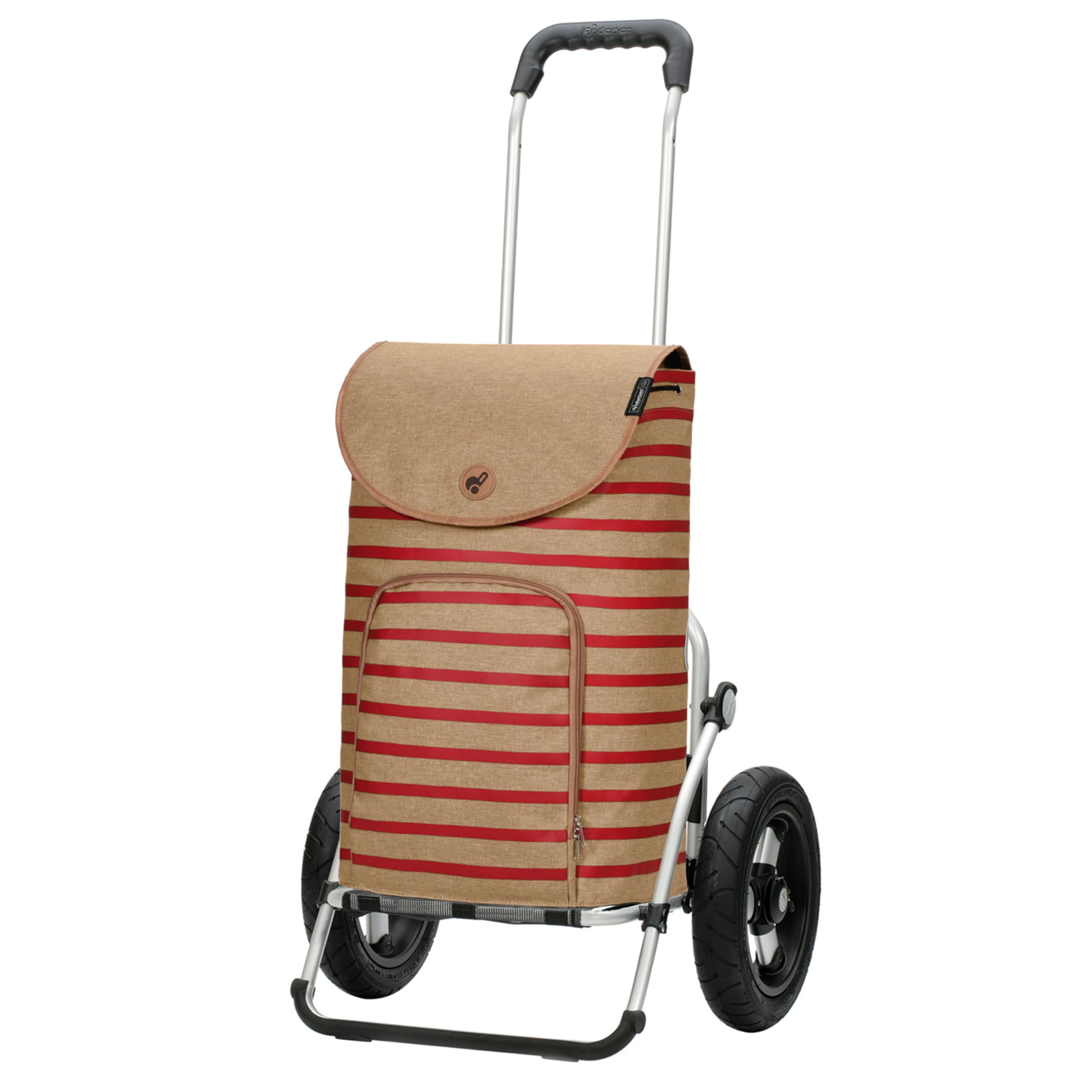 ANDERSEN Royal Shopper Eske wózek na zakupy, czerwony, 47 l, nowoczesny, zrównoważony, na zakupy, aluminium, składany, z pompowanymi oponami