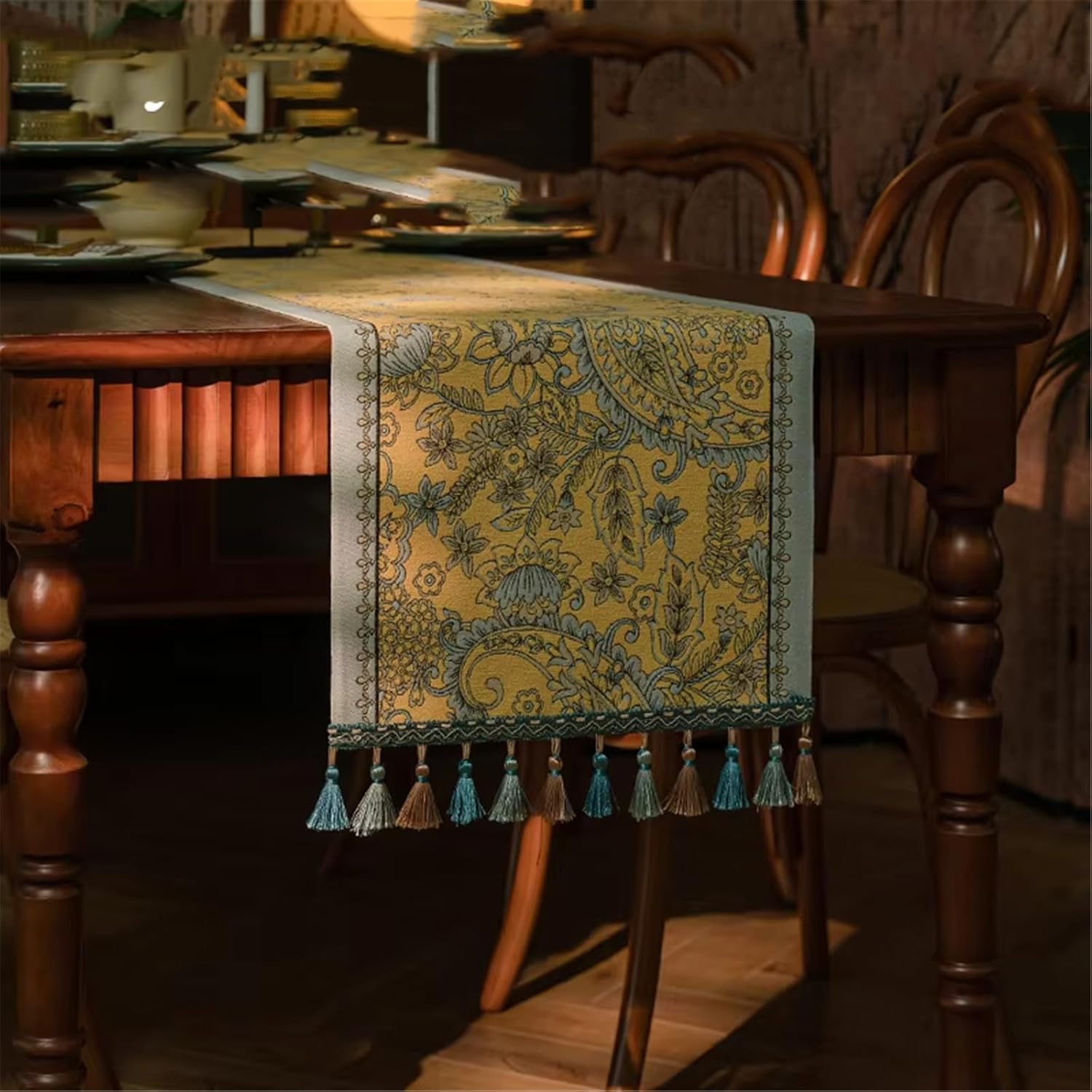 Table-Runner Tea Tablecloth Table Mat Flag, Tea Set-style3-35X200cm