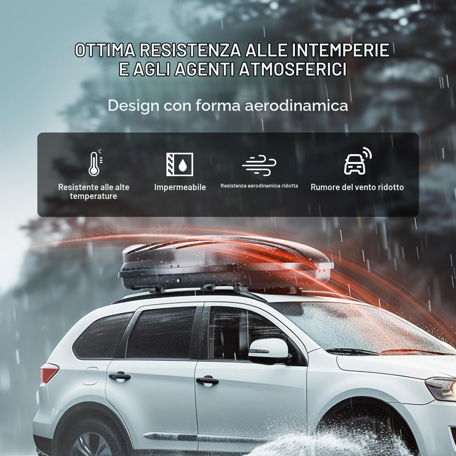 VEVOR Portapacchi da Tetto per Auto 340 Litri, Box Tetto a Guscio Rigido ABS, con Apertura su Entrambi i Lati e 2 Cinghie Rinforzate, Aerodinamico, Scatola Portapacchi Barre Trasversali per Auto SUV