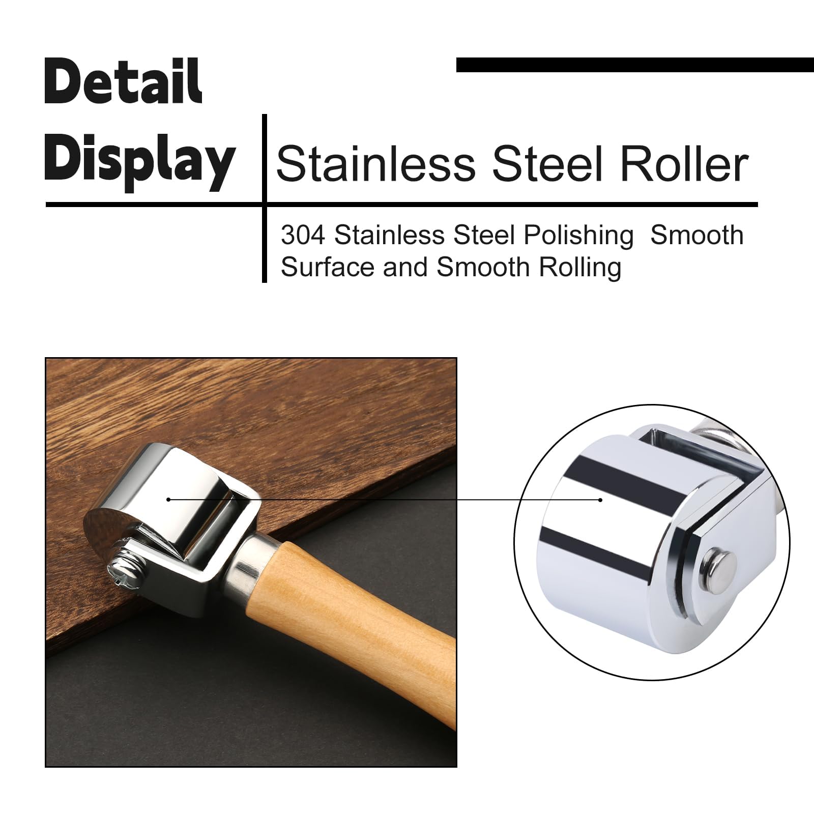 Rodillo de borde a presión de cuero de 26 mm + 60 mm + 100 mm, rodillo de costura para cuero, herramienta de laminación de cuero para manualidades de cuero (madera)