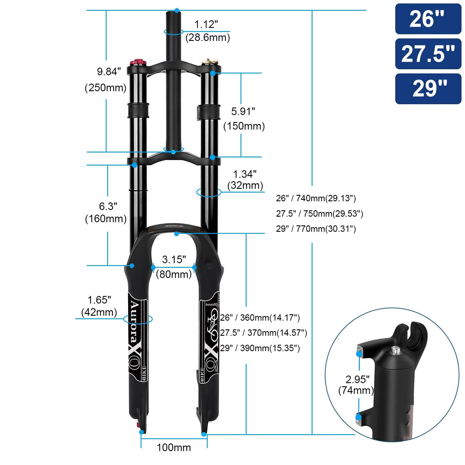 Amazon.co.jp: 26 27.5 トラベル 160mm ダブルクラウン DH ダウンヒル