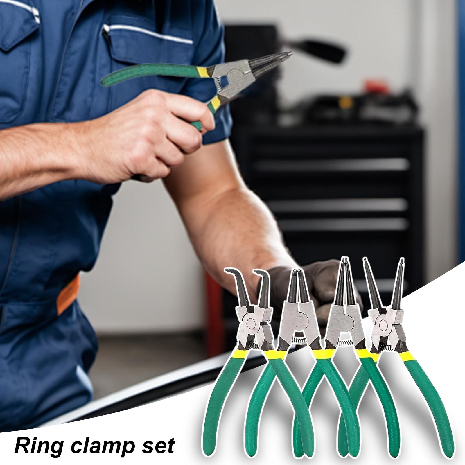 Kit Pinze Per Anelli Elastici Pinze A Molla, Punte A Ganasce Curve, Gancio | Circlip Estrattore Multifunzione Interno Ed Esterno Per Anelli Elastici Riparazioni Auto E Officina Meccanica