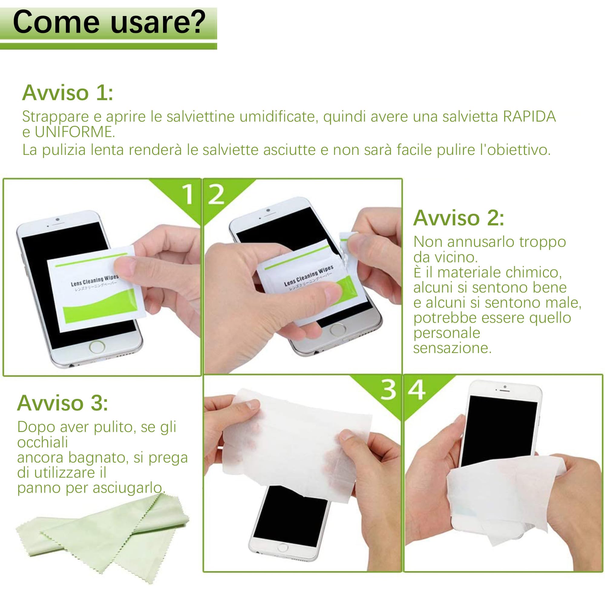 EOTW Salviette Schermo Confezionate Singolarmente,salviette occhiali pulizia,salviette occhiali,Salviettine Detergenti Per Computer, Monitor, Smartphone, TV(120 Pezzi)