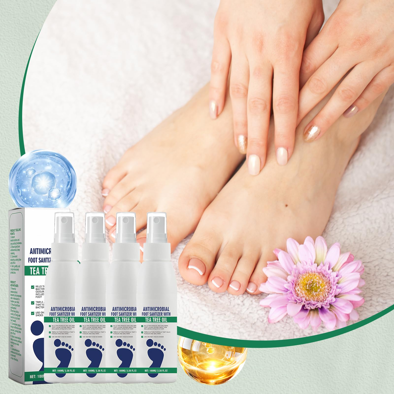 4x100ml Hongos Pies Desodorante De Pies Pie De Atleta Tratamiento Para Aliviar Las Infecciones De Los Pies Y Eliminar El Mal Olor Adecuado Tanto Para Hombres Como Para Mujeres