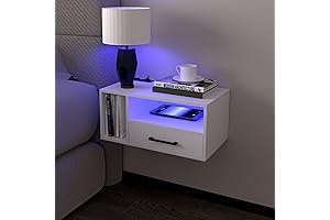 Elegant Wall-Mounted Nightstand with Built-in Charging Station