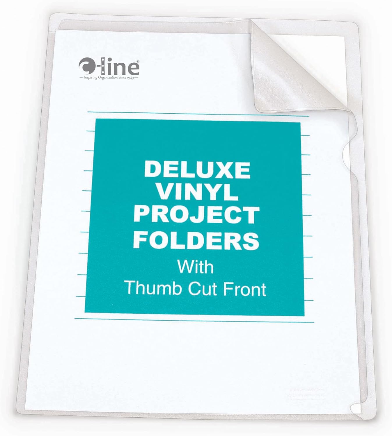 C-Line Deluxe Super Heavyweight Non-Glare Vinyl Project Folders, Letter Size, Clear, 50 per Box (62138)