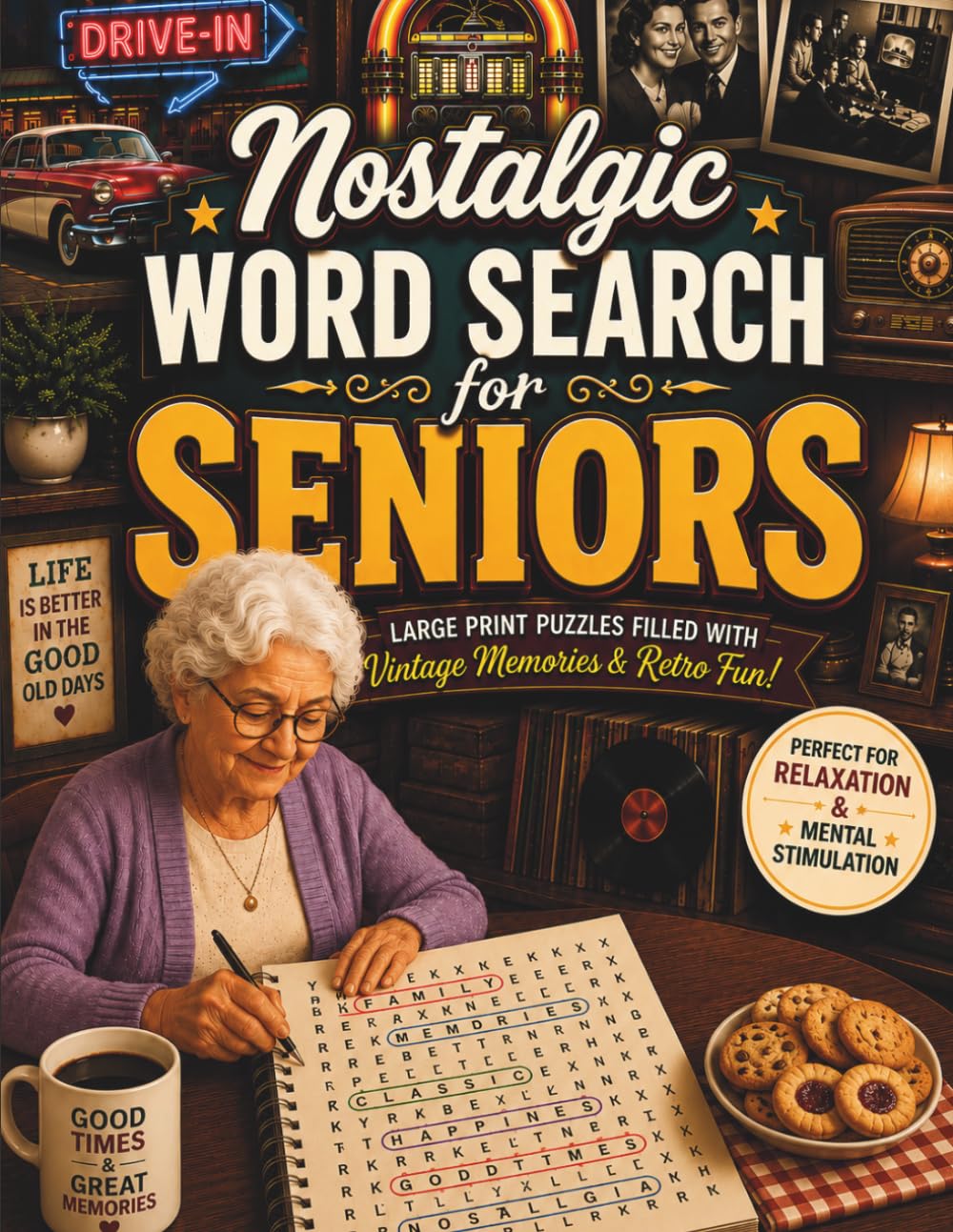 Nostalgic Word Search for Seniors: Large Print Puzzles Filled with Vintage Memories and Retro Fun