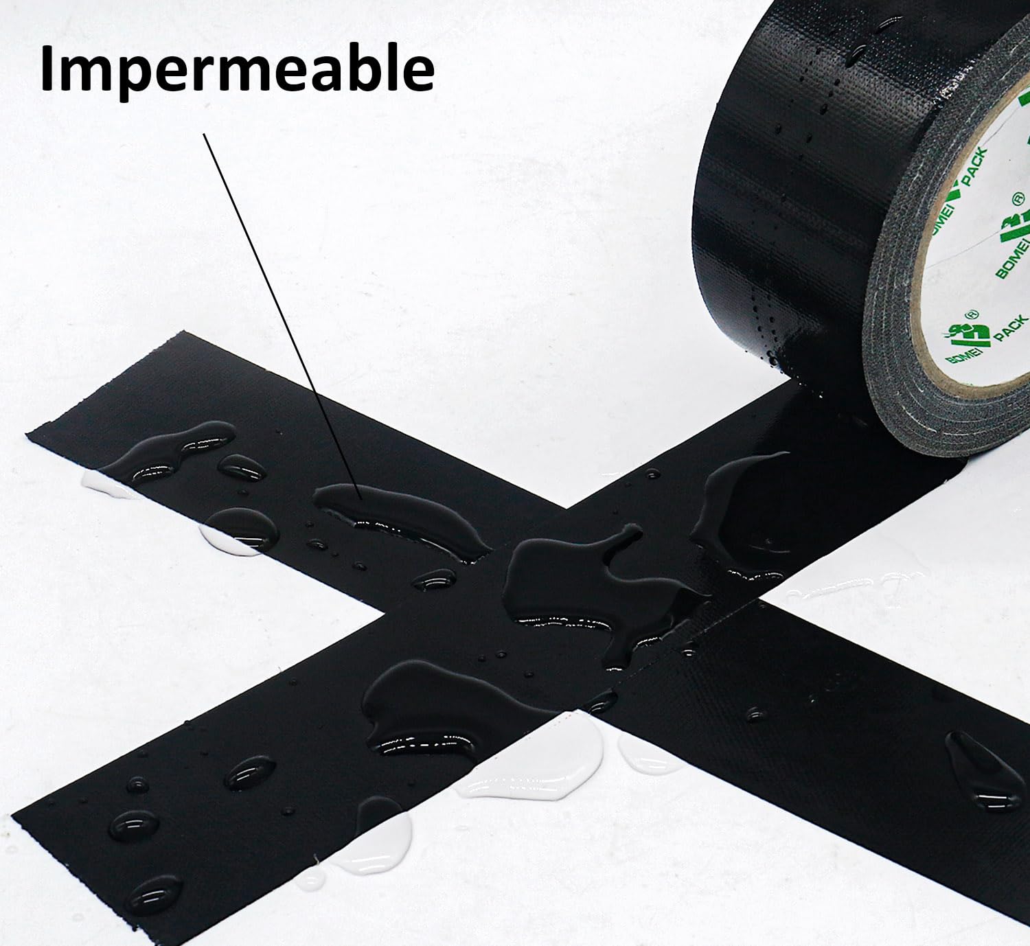 BOMEI PACK 3 rollos Cinta Americana 50mm x 50 m - Cinta Adhesiva Negra - Cinta Fuerte de Tela Reforzada con Tejido - Para Interiores y Exteriores