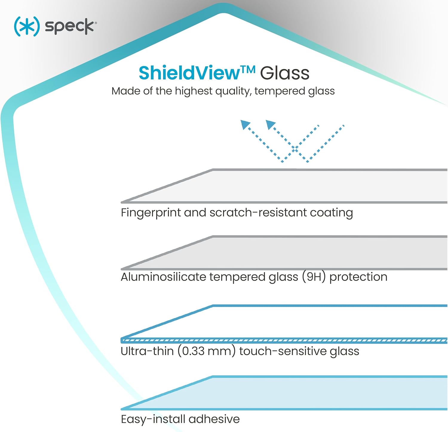 Speck ShieldView iPhone 16 Pro Max Screen Protector - Ultra-Thin 0.33mm, iPhone 16 Pro Max Glass Screen Protector- 9H Coating, Easy Installation Kit Included - Screen Protector iPhone 16 Pro Max