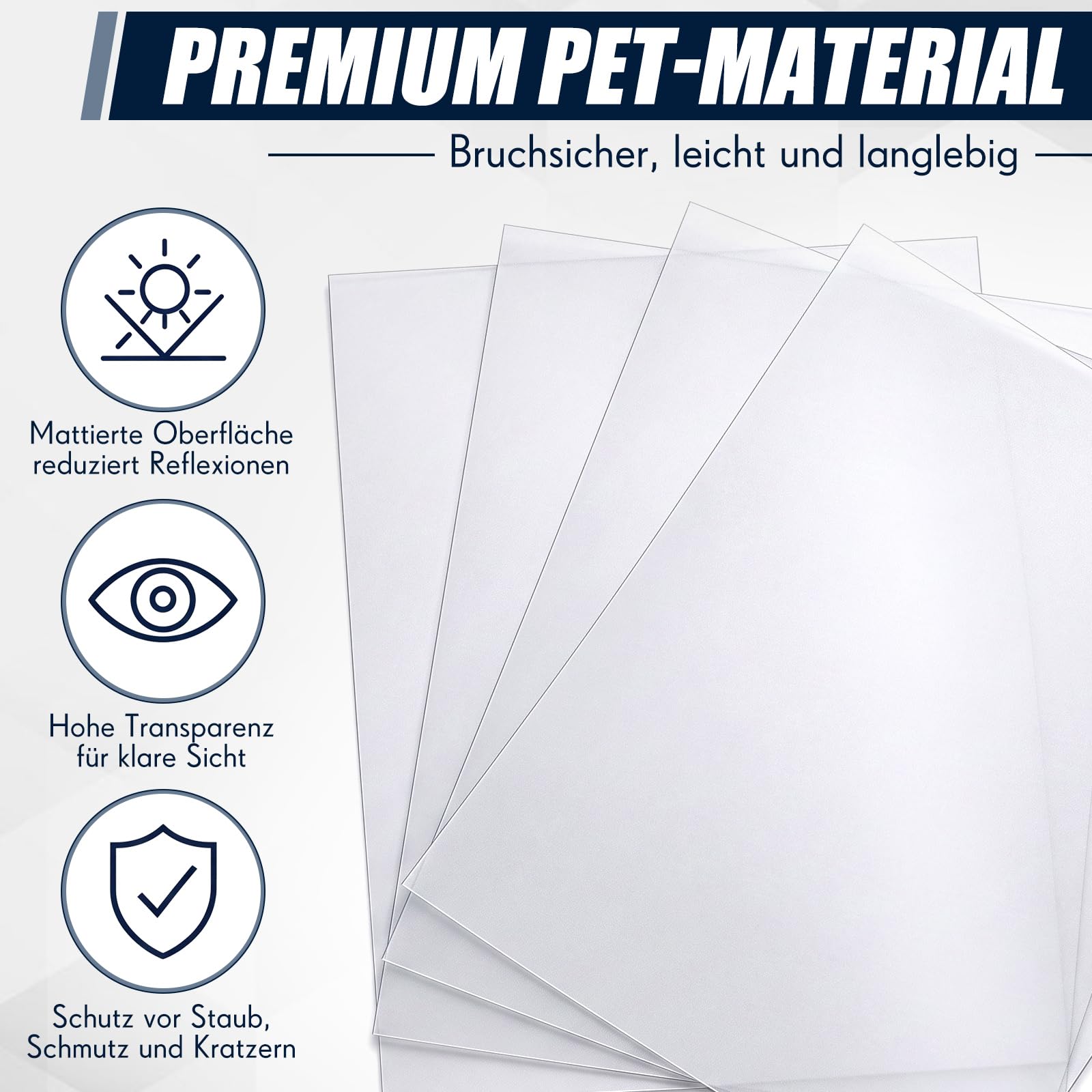 Jadive 10 Piezas Recambio de Protector para Caballete Publicitario Tamaño A1 59,4 x 84,1 cm PET Flexible Protección Antirreflectante Apto para marcos de póster