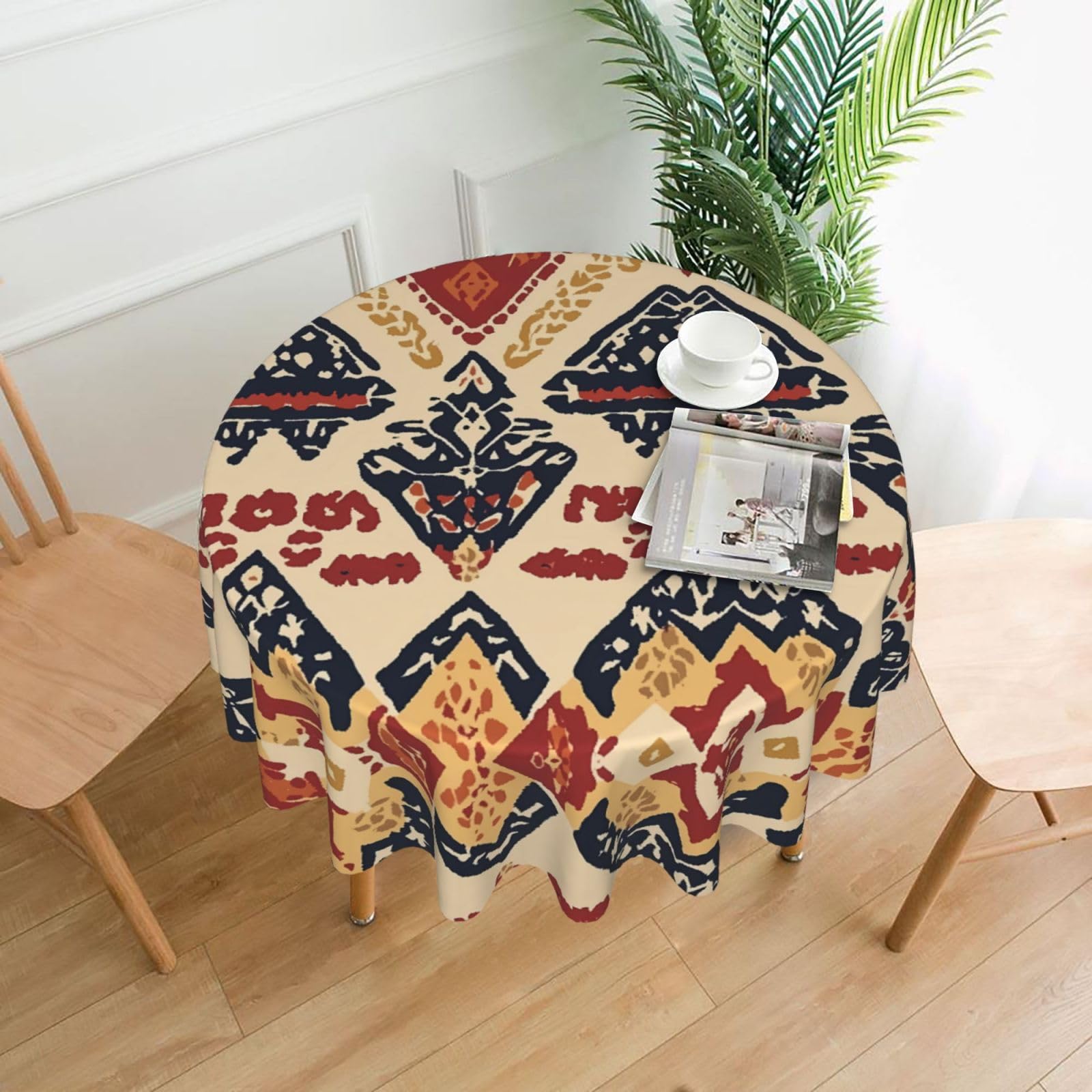 HLBSDM Desert Imprint Printed Practical Round Tablecloth, Durable, Suitable for Home, Restaurant, Hotel, Gathering, and Decorative Table Covers