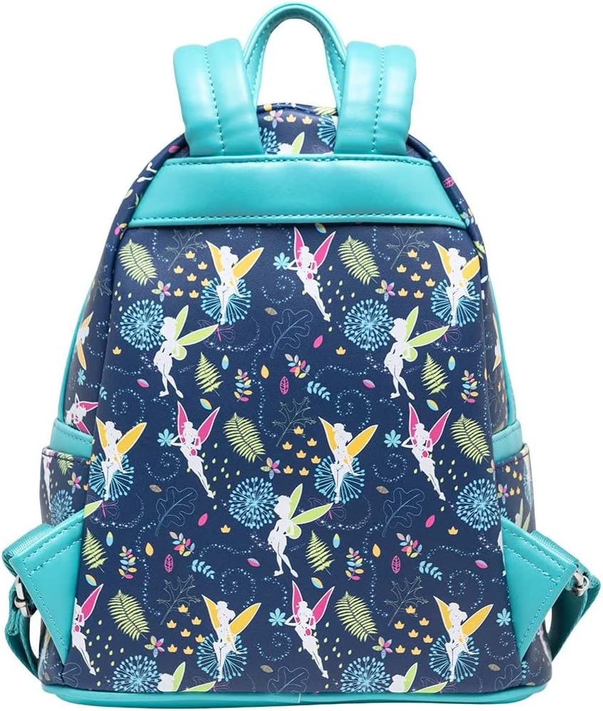 Loungefly Women's Disney Teal Tinkerbell Glow in the Dark Allover Print Backpack