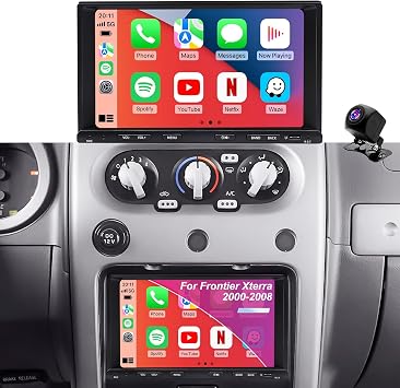 Upgrade Car Radio for Nissan Xterra Frontier 2000 2001 2002 2003 2004 2005 2006 2007 2008, 7 Inch Touch Scree Headunit Stereo with Wireless Carplay Android Auto GPS FM SWC WIFI Bluetooth Backup Camera