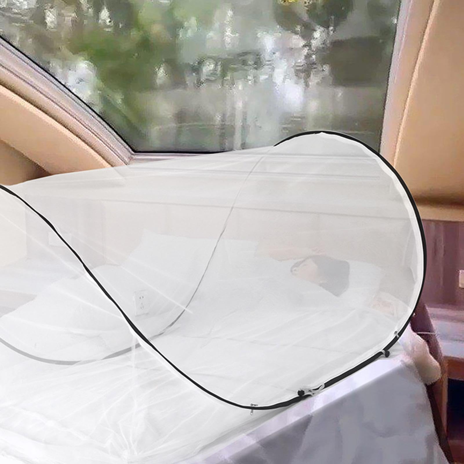Zanzariera Pieghevole 200x80x56cm Per Letto Singolo, Campeggio, Portatile, Da Viaggio Leggera, Rete Antimosche Per Sacco A Pelo Ultraleggero