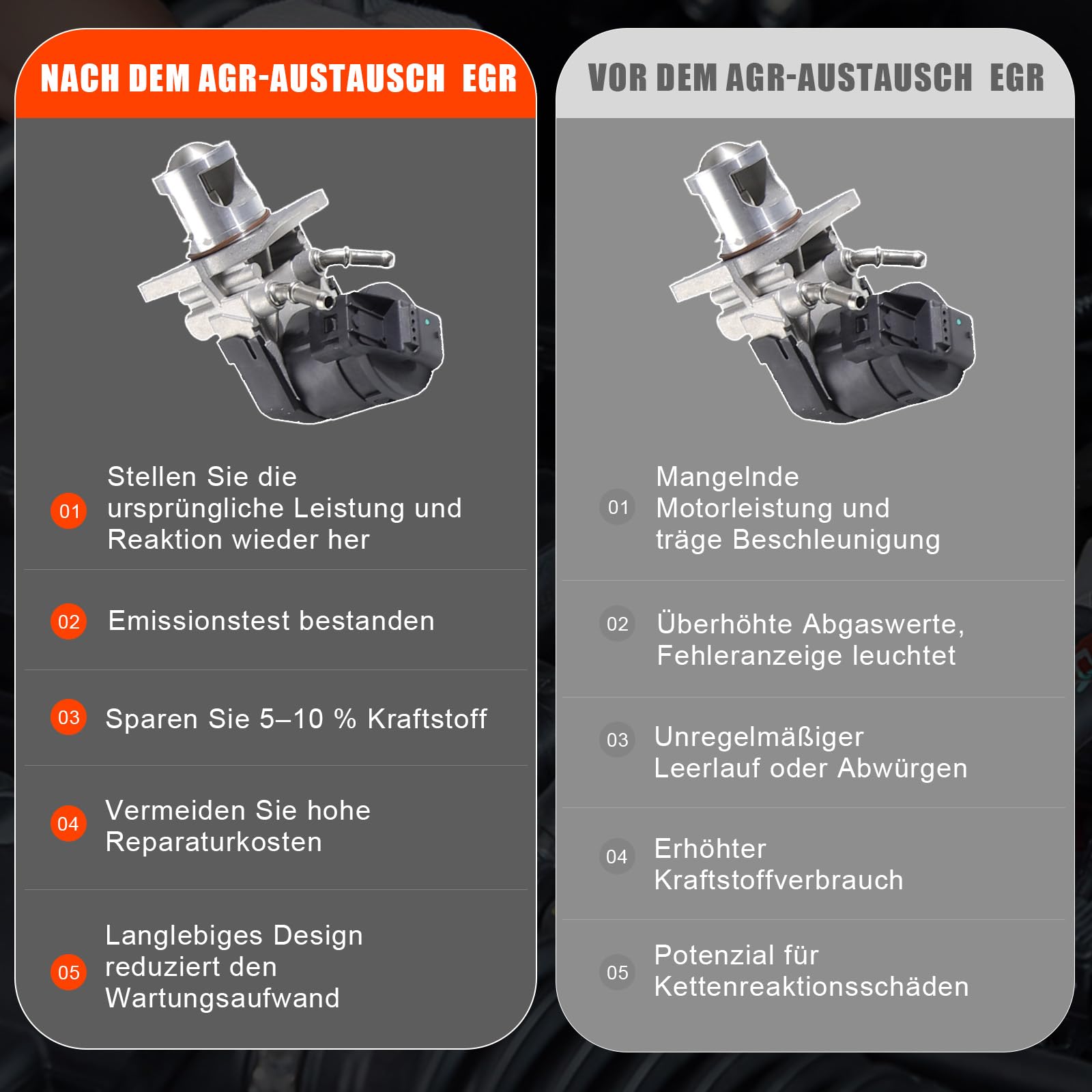 AGR Ventil für BMW 1er 3er 3er Touring E91 5er E60 F10 2006-Heute E61 6er F12 F13 X1 E84 X3 E83 F25 X4 F26 X5 E70 X6 Kompatibel Ersatz 555248