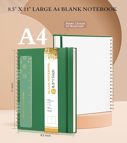 Vista 189 de Cuaderno de papel cuadriculado, cuaderno en espiral de 8.5 x 11 pulgadas, cuadernos de cuadrícula grande A4 para mujeres y hombres, papel gráfico