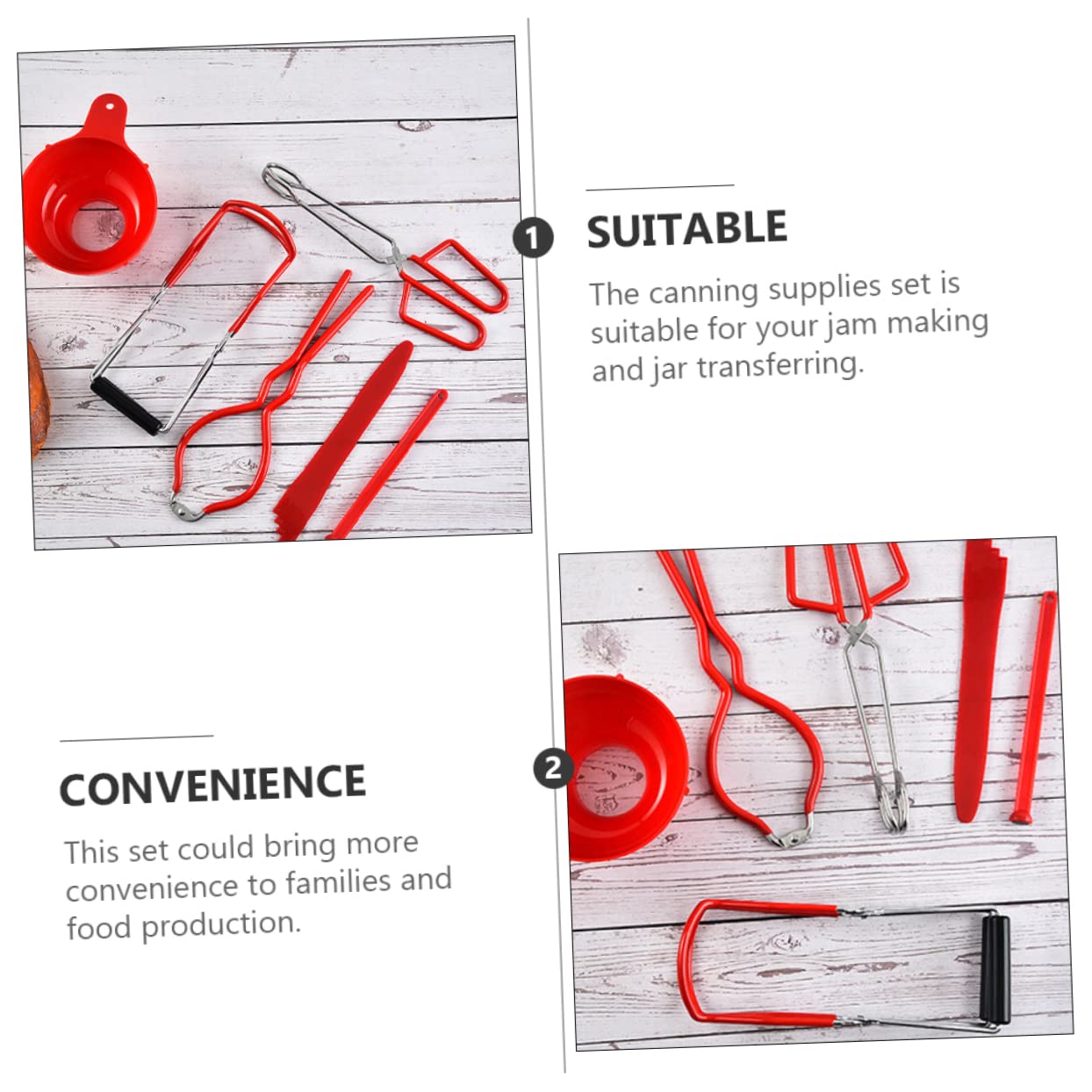 Cabilock 1 Jeu pinces à conserves outils confiture pouvez ouvre-bouteille nécessité pot Acier inoxydable rouge