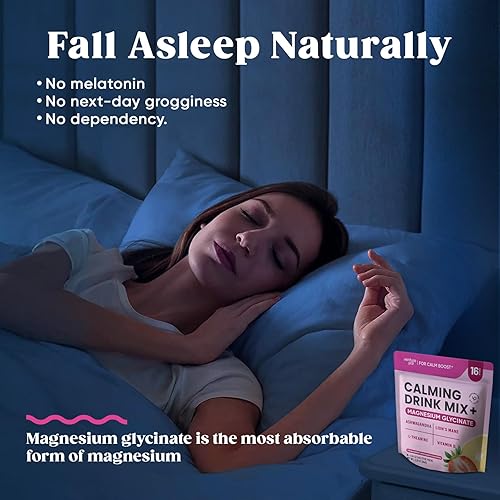 Miniatura 7 de Venture Pal Mezcla de bebida tranquila, reductor de cortisol y ayuda para dormir con glicinato de magnesio, Ashwagandha, L-teanina, vitamina D,