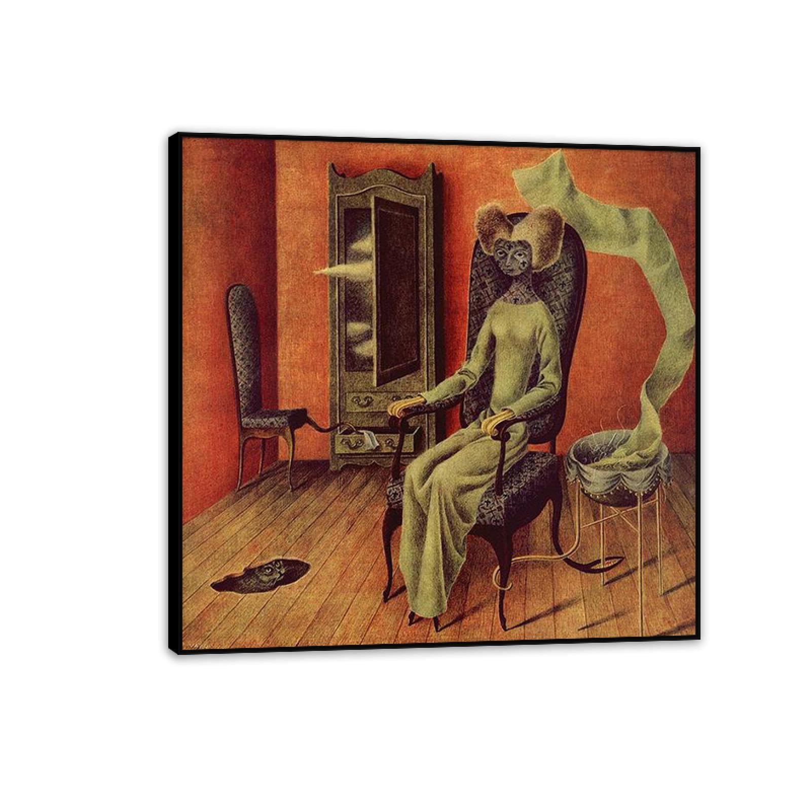 MYCGGDGH Remedios Varo Canvas Wall Art Reproductions of Famous Paintings Mimicry Remedios Varo Art Prints Wall Decor for Living Room Bedroom Home Decor 30x30cm(12x12in) Black Framed