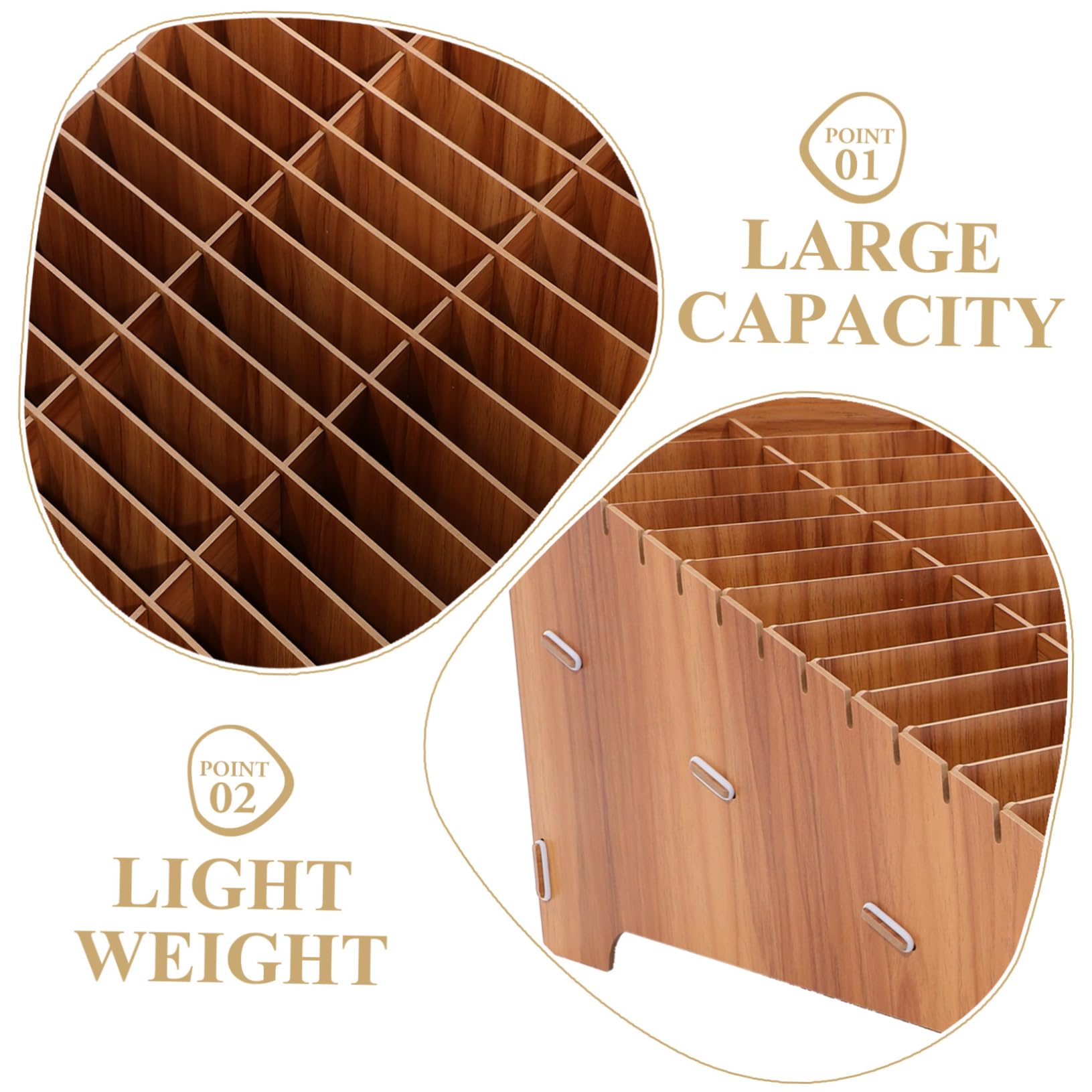 Organizador de Móvil de Madera con Múltiples Compartimentos para Escritorio Soporte para Teléfonos Aula y Oficina Diseño Elegante y Funcional para Almacenar Cosméticos y Accesorios