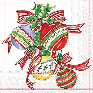 Boston International Rosanne Beck Paper Napkins, 20-Count Lunch Size, Christmas Bells