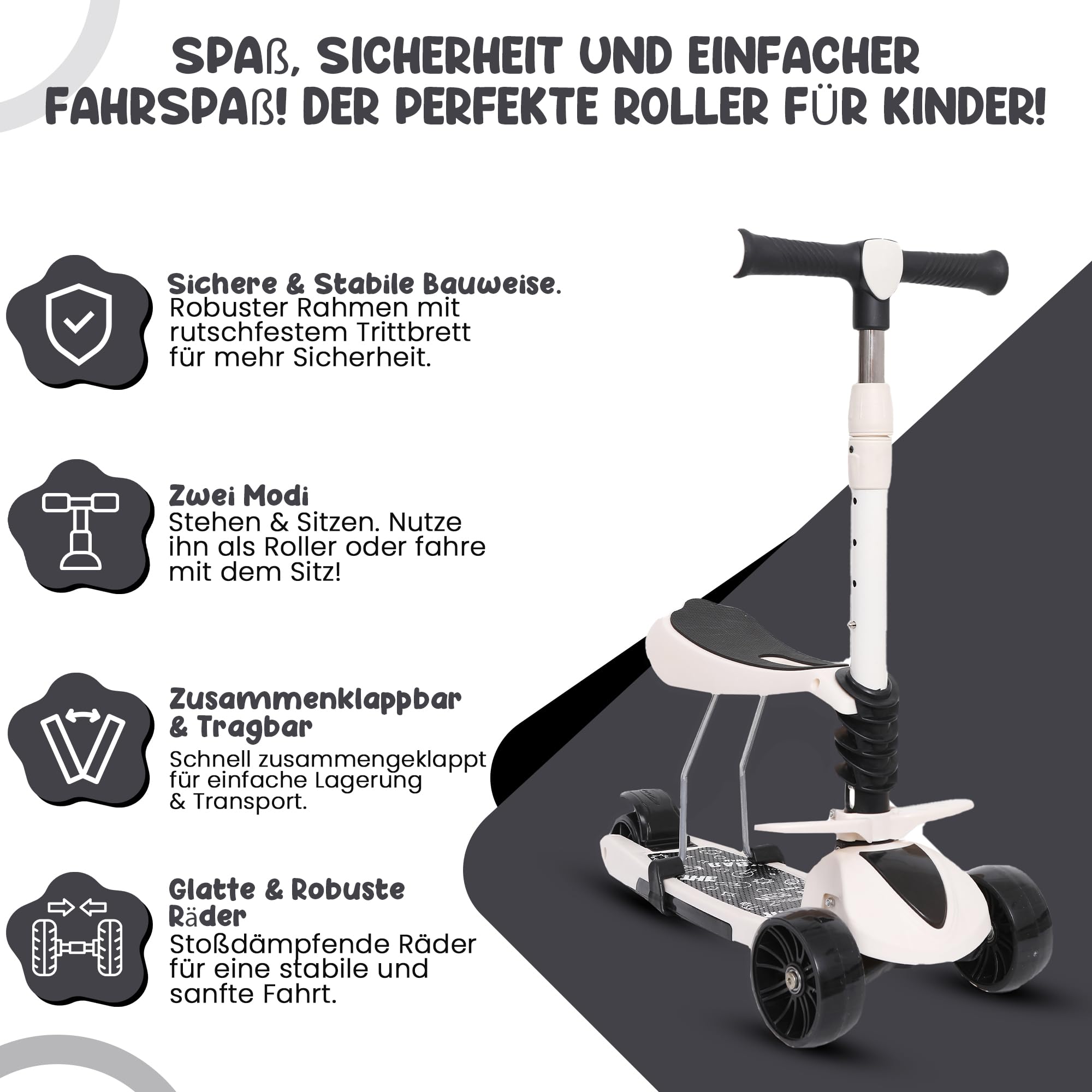 KORIMEFA Trottinettes à 3 Roues Pour Enfants, Trottinette Pour Tout Petits De 2 5 Ans Trottinette Gar Ons Filles Avec Roues Lumineuses