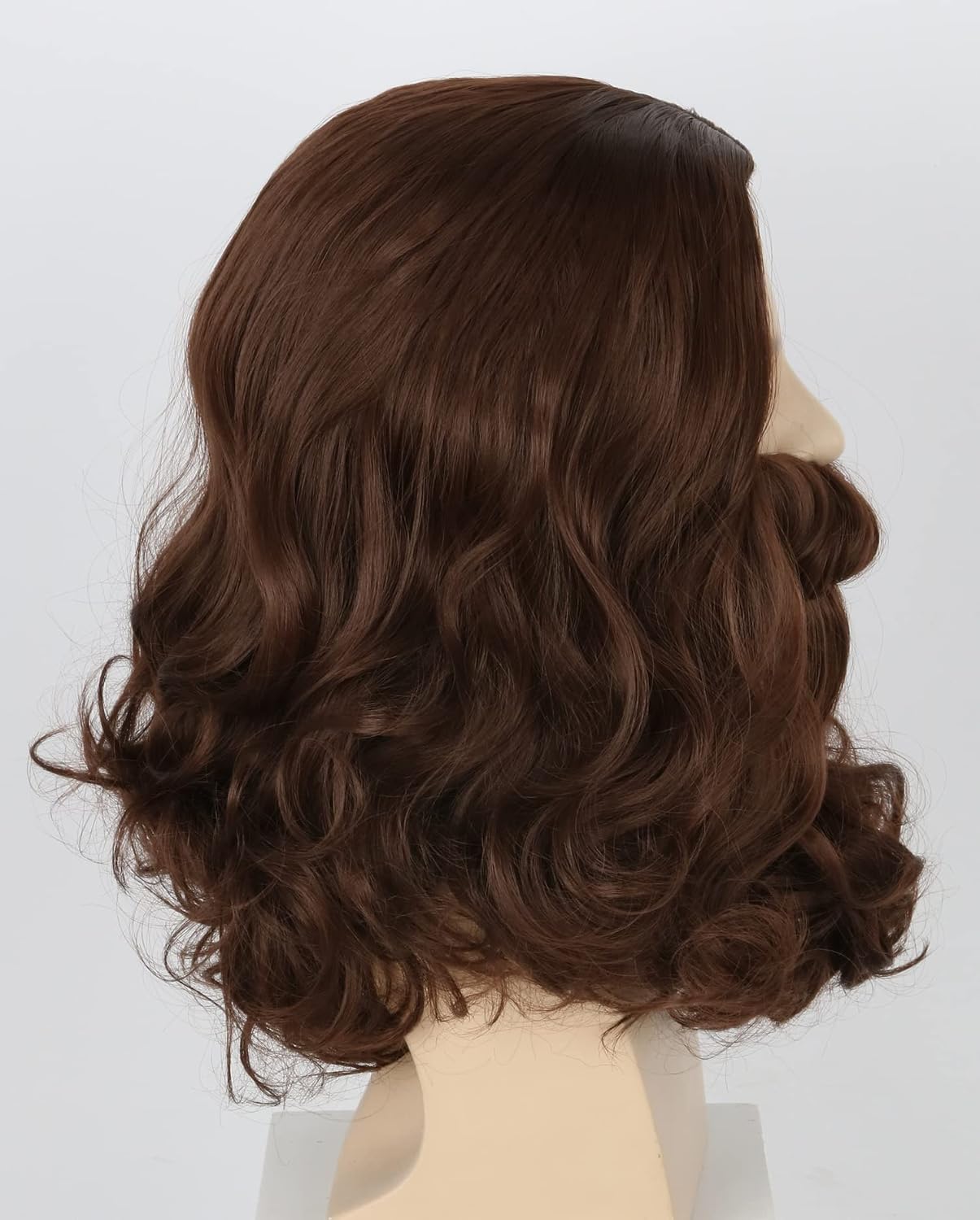 Topcosplay Biblical Jesus Wig and Beard Mens Wigs Brown Halloween Costume Wig